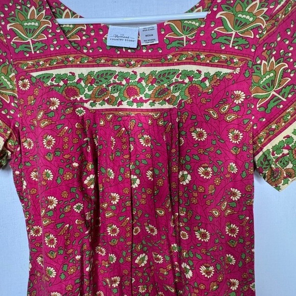 Vermont Country Store Womens Lounge Dress Sz M Mumu Floral Midi Modest Primitive - Picture 6 of 7